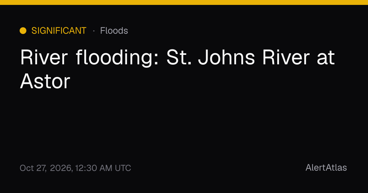 River flooding: St. Johns River at Astor — AlertAtlas